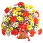karisik renkli çiçek sepet   Çanakkale çiçekçiler 