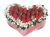  Çanakkale online çiçek gönderme sipariş  mika kalpte kirmizi güller 9 
