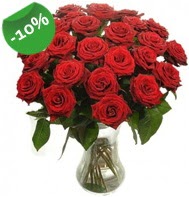 Vazo içerisinde 25 adet kırmızı gül  Çanakkale yurtiçi ve yurtdışı çiçek siparişi 