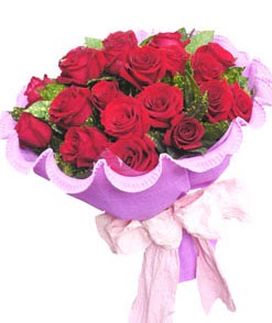 12 adet kırmızı gülden görsel buket  Çanakkale anneler günü çiçek yolla 
